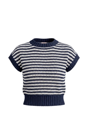 Gran Sasso striped open-knit top - Blue