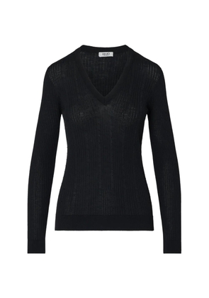 LIU JO wool sweater with V-neck - Black