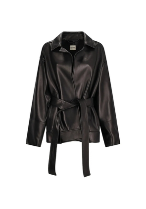 KHAITE Alder belted oversized jacket - Black