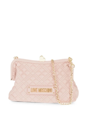 Love Moschino quilted logo-patch shoulder bag - Pink