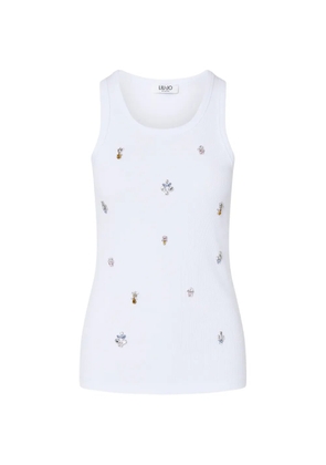 LIU JO T-shirt with jewel decoration - White