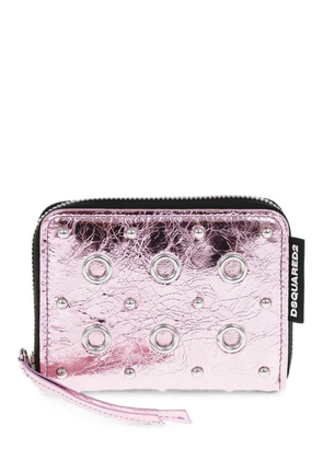 DSQUARED2 eyelet-embellished studded wallet - Pink