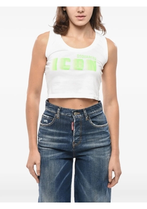DSQUARED2 logo-print top - White
