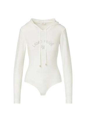 LIU JO knit bodysuit with hood - White