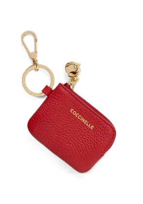 Coccinelle C-Me Softy logo-print grained-leather keyring - Red