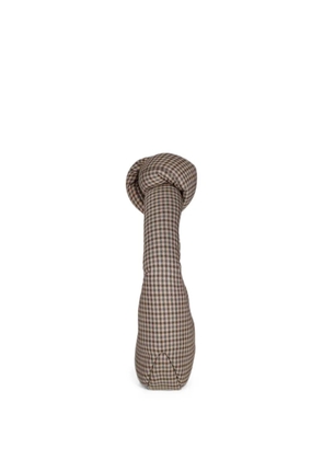A.W.A.K.E. Mode Mia knotted gingham shoulder bag - Brown