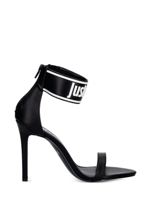 Just Cavalli logo-strap stiletto sandals - Black