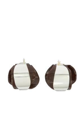 Jil Sander two-tone brass earrings - Brown