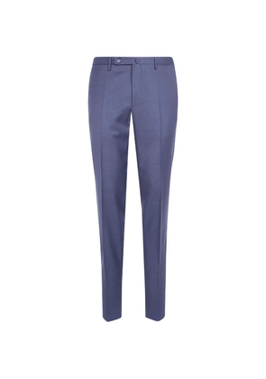 Incotex pressed-crease wool tailored trousers - Blue
