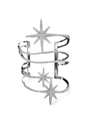 APM Monaco star-motif pavé cuff bracelet - Silver