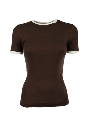 Prada ribbed-knit ringer T-shirt - Brown