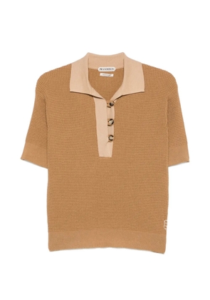 JW Anderson contrast-collar short-sleeve polo top - Neutrals