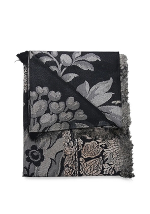Pierre-Louis Mascia Aloeuw patterned-jacquard frayed scarf - Black