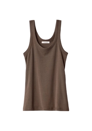LEMAIRE rib tank top in jersey - Brown