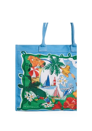 Seafolly Viva Vacation graphic-print tote bag - Blue