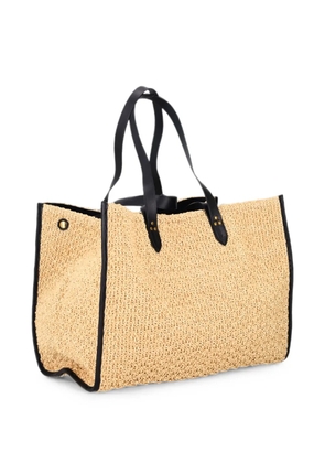 Jérôme Dreyfuss large Leon leather-trim tote bag - Neutrals