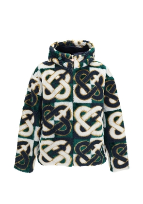 Casablanca monogram-pattern fleece jacket - White