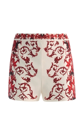 alice + olivia Hera floral-print shorts - White