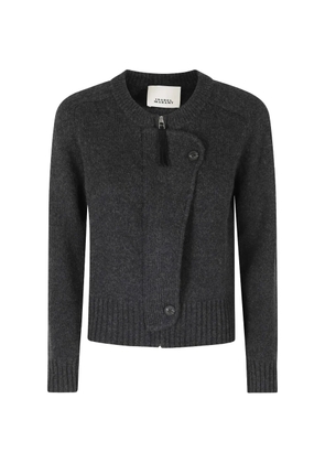 ISABEL MARANT Murielle asymmetric zip-fastening cardigan - Grey