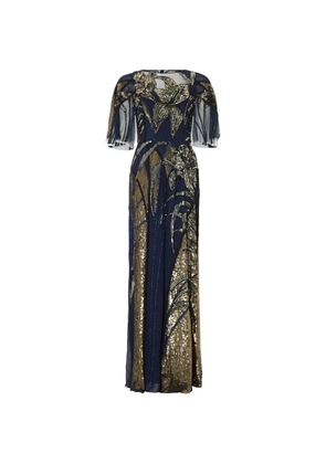 Temperley London sequin-embellished Mariana maxi dress - Blue