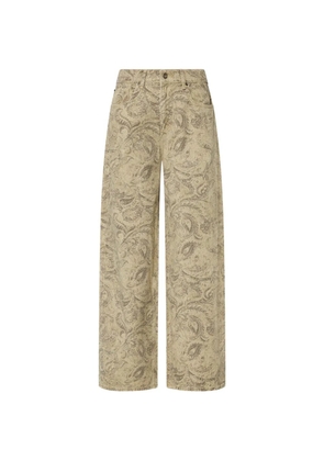 LIU JO boyfriend trousers with glitter print - Neutrals