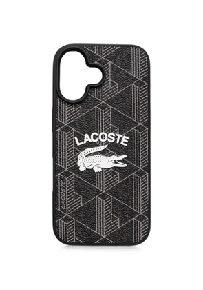 Lacoste logo-print geometric-pattern iPhone 16 case - Black