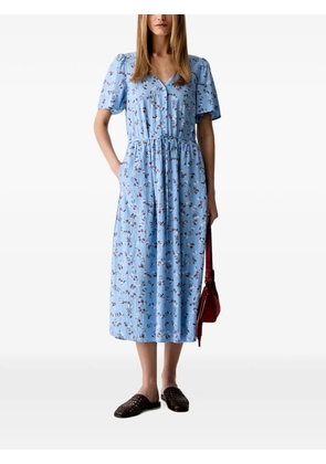 Marc O'Polo floral-print tie-waist midi dress - Blue