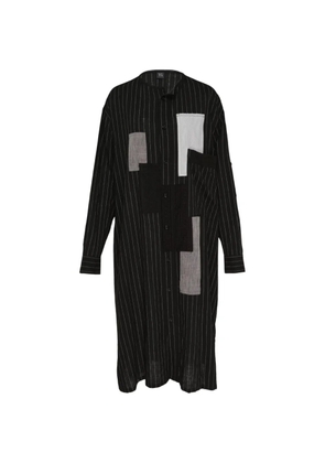 Y's midi patchwork pinstripe shirt dress - Black