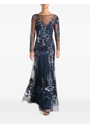 Temperley London Lavinia sequin-embellished floral maxi dress - Blue