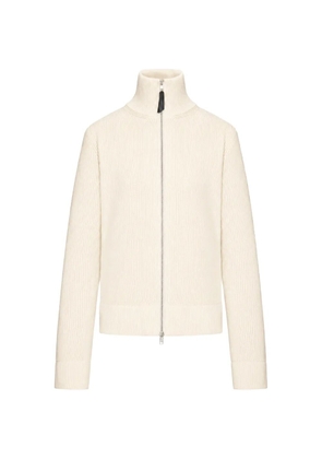 Maison Margiela ribbed-knit zip-up cardigan - White