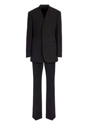 Ferragamo collarless single-breasted suit - Black