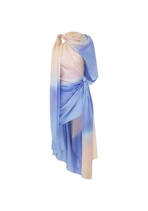 ZIMMERMANN draped dégradé asymmetric dress - Blue