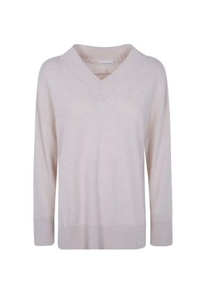 Liviana Conti V-neck ribbed-trim sweater - Neutrals