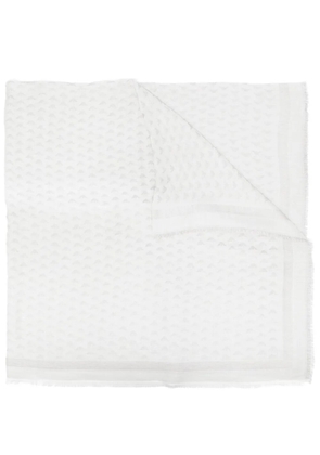 Emporio Armani monogram frayed scarf - Grey
