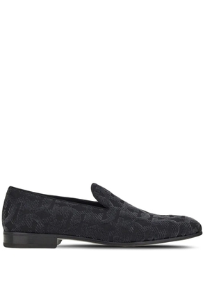 Ferragamo Gancini-pattern moccasins - Black