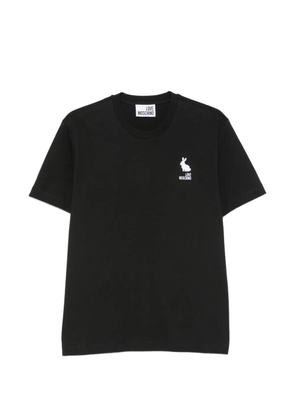 Love Moschino embroidered-logo short-sleeve T-shirt - Black