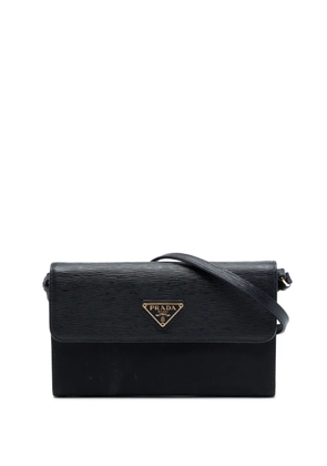 Prada Pre-Owned 2000-2013 Vitello Move and Tessuto Wallet On Strap crossbody bag - Black