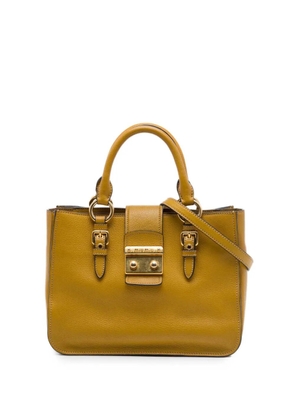 Miu Miu Pre-Owned 2010-2026 Goatskin Madras satchel - Yellow