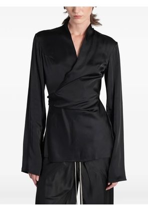 Rick Owens wrap-style long-sleeve blouse - Black