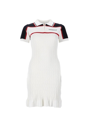 Casablanca contrast-trim ruffled mini dress - White