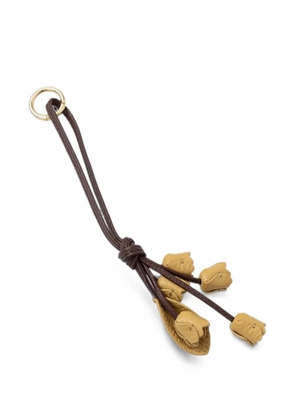 Coccinelle floral-detail leather keyring - Yellow