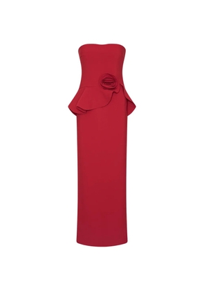 ROTATE BIRGER CHRISTENSEN long flower strapless dress red