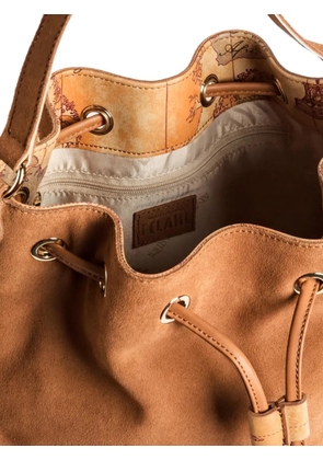 ALVIERO MARTINI 1° CLASSE fringe-detail suede shoulder bag - Brown