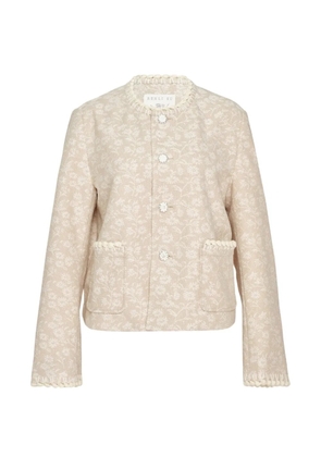Renli Su floral-motif button-up jacket - Neutrals