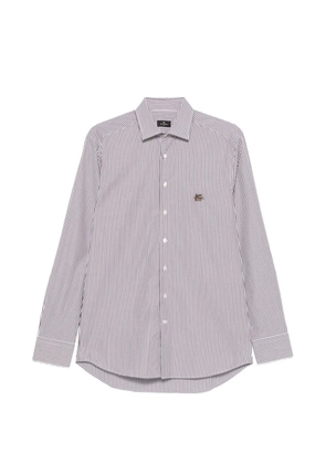 ETRO striped embroidered-logo shirt - White