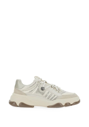 PINKO panelled glitter-effect sneakers - White