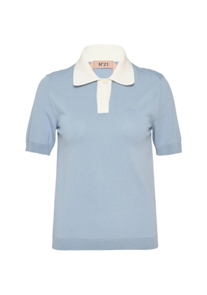 Nº21 contrast-collar knit polo shirt - Blue