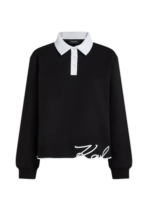 Karl Lagerfeld signature polo sweatshirt - Black