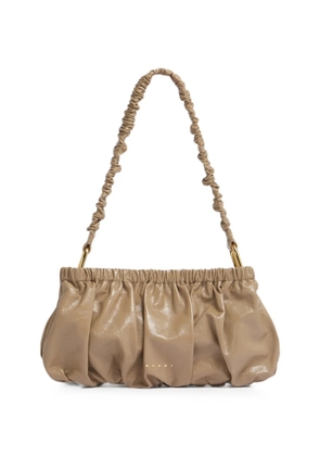 Marni crinkled gathered shoulder bag - Neutrals