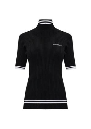 Off-White ribbed-knit logo-embroidered sweater - Black